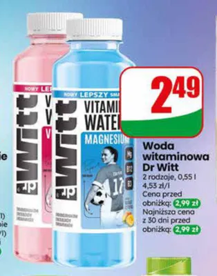 Woda witaminowa Dr Witt Magnesium promocja w Dino