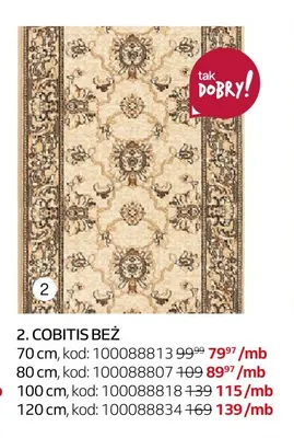 Chodnik Cobitis Beż 120 cm promocja w Komfort