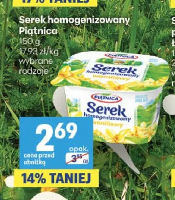 Serek homogenizowany Piątnica promocja w Delikatesy Centrum