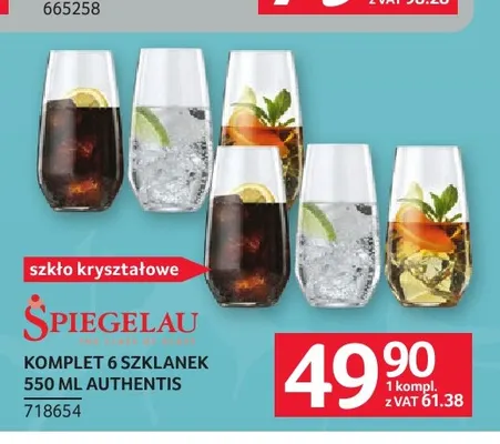 Komplet 6 szklanek 550 ml Authentis Spiegelau promocja w Selgros