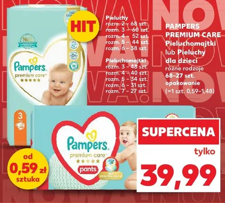 Pieluchy dla dzieci Pampers Premium Care promocja w Kaufland