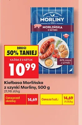 Kiełbasa morlińska z szynki Morliny promocja w Biedronka