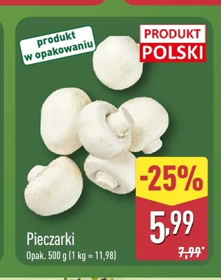 Pieczarki promocja w Aldi