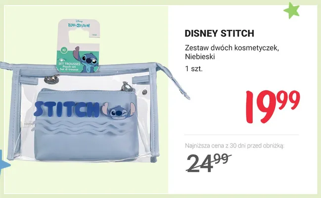 Zestaw dwóch kosmetyczek DISNEY STITCH Niebieski promocja w Rossmann