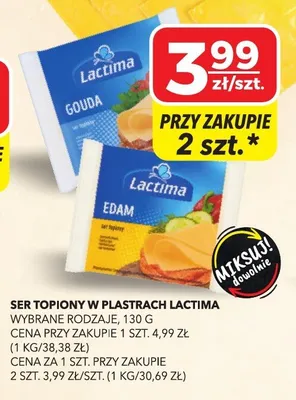 Ser topiony w plastrach Lactima promocja w Top Market