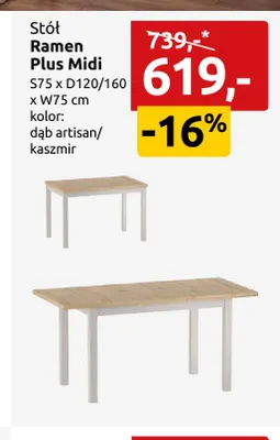 Stół Ramen Plus Midi promocja w Black Red White