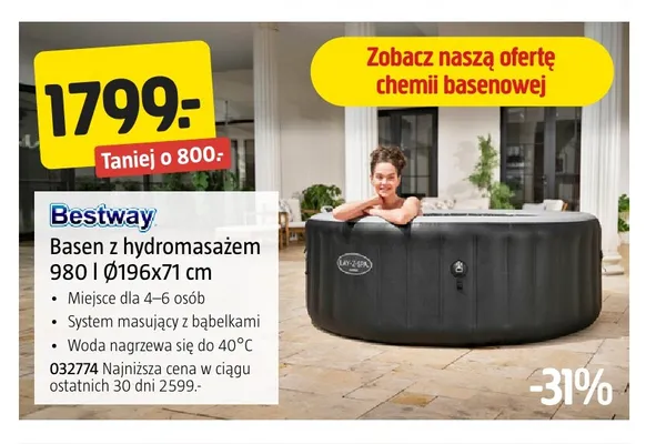 Basen z hydromasażem Bestway Lay-Z-Spa 980 l promocja w Jula