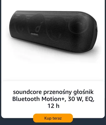 Głośnik przenośny Bluetooth Soundcore Motion+ promocja w Amazon