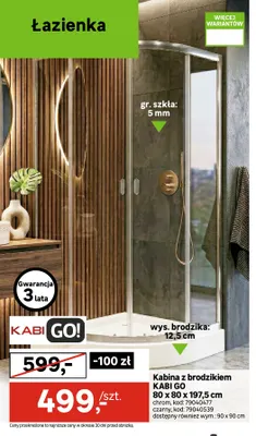 Kabina z brodzikiem Kabi Go 80x80x197,5 cm promocja w Leroy Merlin