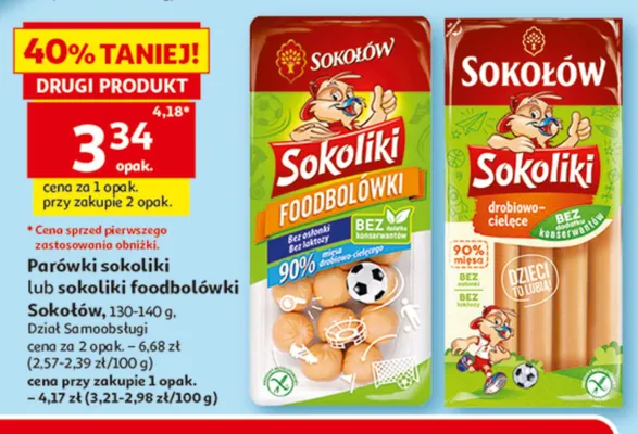 Parówki Sokoliki Foodbolówki Sokołów promocja w Auchan