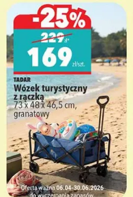Wózek turystyczny z rączką 73 x 49 x 46,5 cm, granatowy promocja w Biedronka