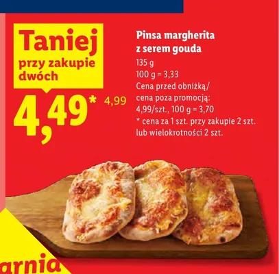 Pinsa margherita z serem gouda promocja w Lidl