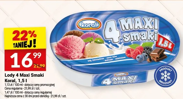 Lody 4 Maxi Smaki Koral promocja w Twój Market