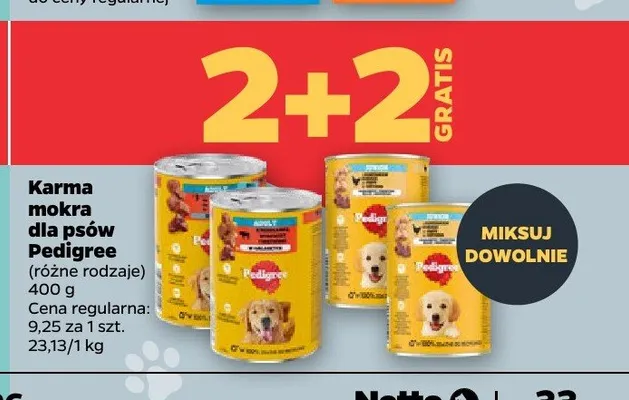 Karma mokra dla psów Pedigree promocja w Netto
