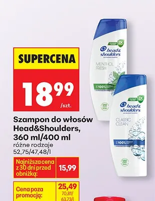 Szampon do włosów Menthol Fresh różne rodzaje promocja w Biedronka