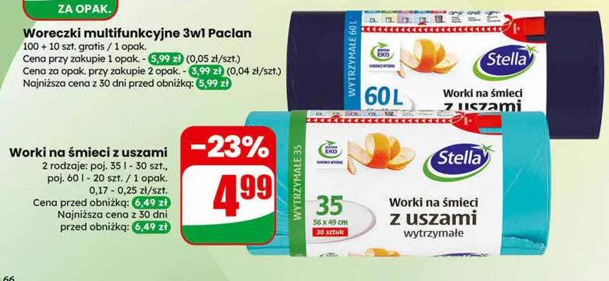 Worki na śmieci z uszami promocja w Dino