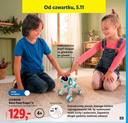 Robot Power Puppy Jr Lexibook promocja w Lidl