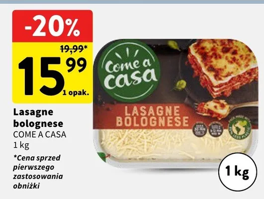 Lasagne bolognese COME A CASA promocja w Intermarche