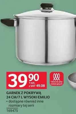Garnek z pokrywą 24 cm/7 l wysokości EMILIO promocja w Selgros