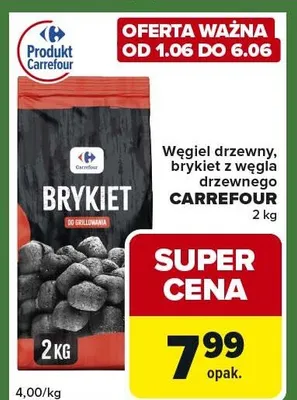 Węgiel drzewny, brykiet z węgla drzewnego Carrefour promocja w Carrefour Express