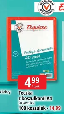 Teczka z koszulkami A4 Esquisse 20 koszulek promocja w Leclerc