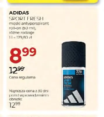 Męski antyperspirant roll-on Sport Fresh Adidas promocja w Drogerie Jawa