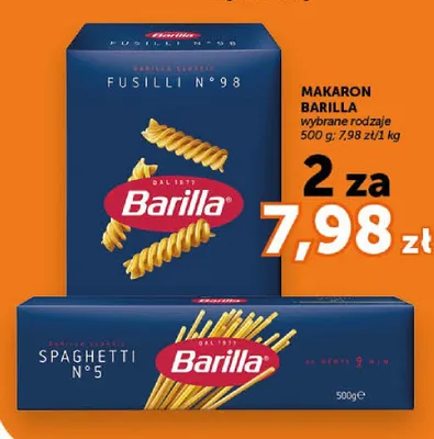 Makaron Barilla Fusilli N°98 promocja w Euro Sklep