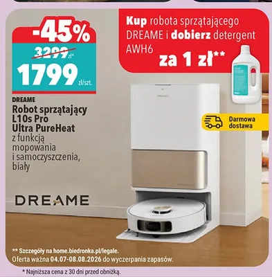 Robot sprzątający Dreame L10s Pro Ultra PureHeat promocja w Biedronka