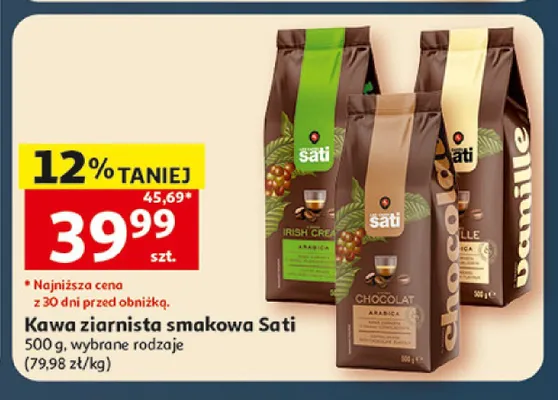 Kawa ziarnista smakowa Sati Irish Cream promocja w Auchan