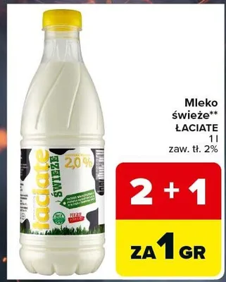 Mleko świeże Łaciate 2% promocja w Carrefour Express