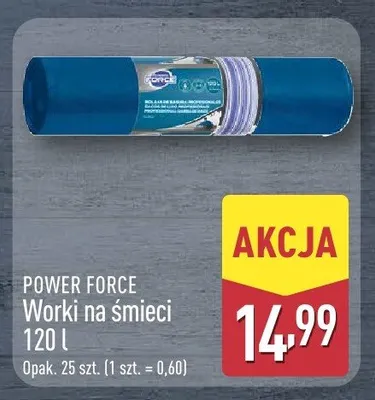 Worki na śmieci Power Force 120l promocja w Aldi