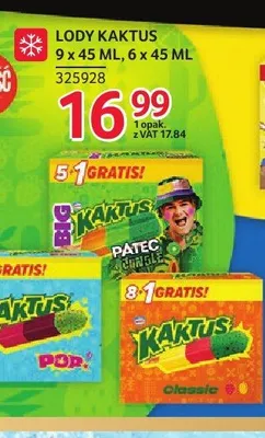 Lody KAKTUS 6-pak 45ml promocja w Selgros