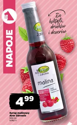 Syrop malinowy Aver Zdrowie promocja w Netto