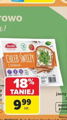 Chleb świeży z makiem bezglutenowy Incola promocja w Carrefour