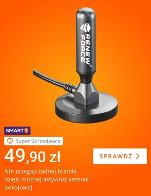 Aktywna antena pokojowa Renew Force promocja w Allegro
