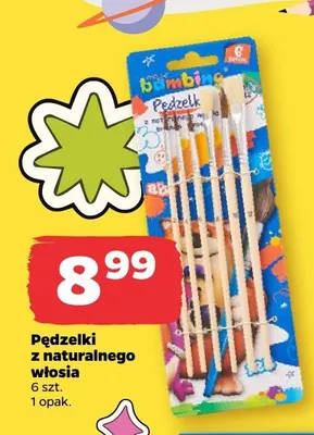 Pędzelki z naturalnego włosia Bambino 6-pak promocja w Netto