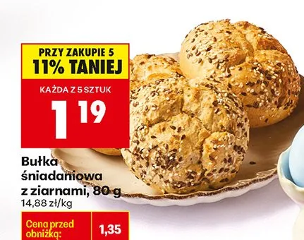 Bułka śniadaniowa z ziarnami promocja w Biedronka