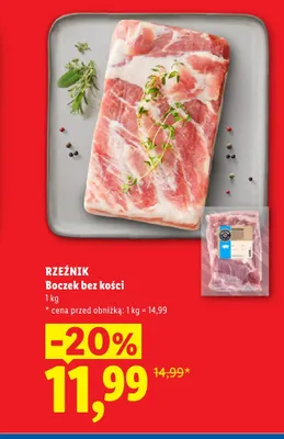 Boczek bez kości Rzeźnik promocja w Lidl