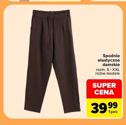 Spodnie elastyczne damskie promocja w Carrefour