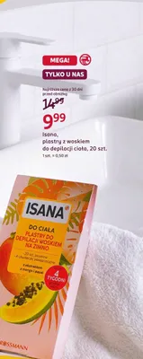 Plastry z woskiem do depilacji ciała, 20szt. Isana promocja w Rossmann