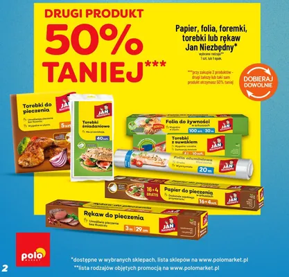 Papier, folia, foremki, torebki lub rękaw promocja w POLOmarket