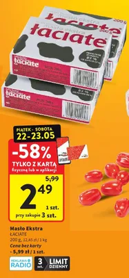 Masło Ekstra Łaciate promocja w Intermarche