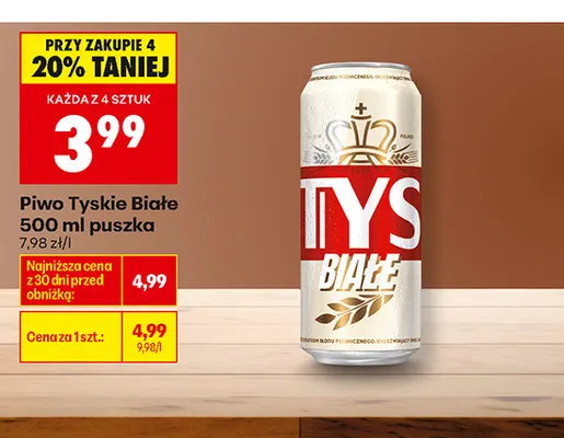Piwo Tyskie Białe promocja w Biedronka