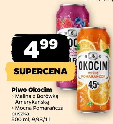 Piwo Okocim Malina z Borówką Amerykańską promocja w Netto