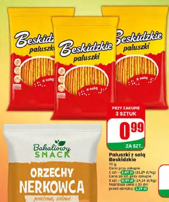 Paluszki z solą Beskidzkie promocja w Dino