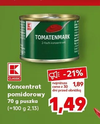 Koncentrat pomidorowy K-Classic promocja w Kaufland