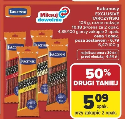 Kabanosy Exclusive Tarczyński promocja w Carrefour Market