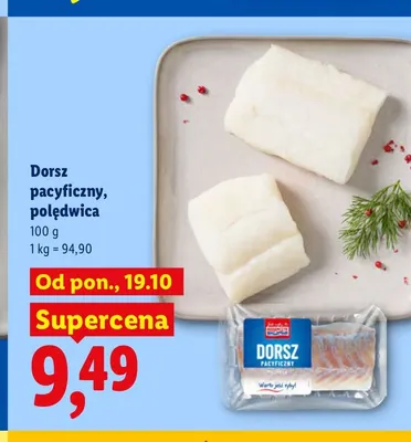 Dorsz pacyficzny polędwica promocja w Lidl