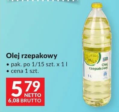 Olej rzepakowy Aro pak. po 1/15 szt. x 1l promocja w Makro
