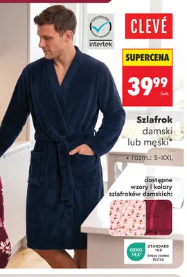 Szlafrok męski Clevé promocja w Biedronka